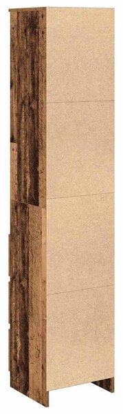 Antik fa színű szerelt fa magasszekrény 37,5x35x180 cm