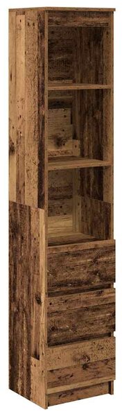 Antik fa színű szerelt fa magasszekrény 37,5x35x180 cm