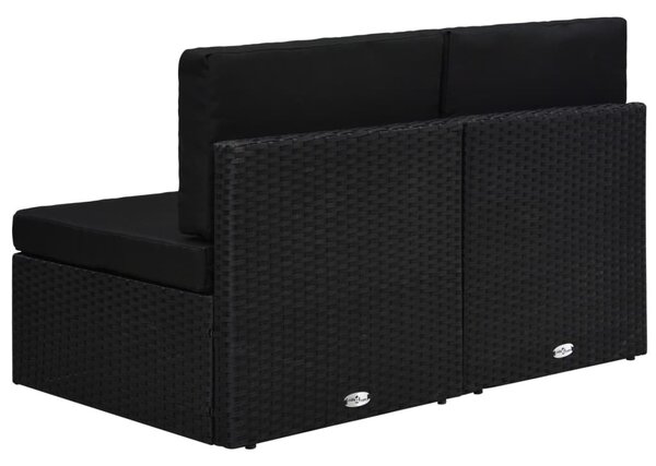2 személyes fekete elemes polyrattan kanapé