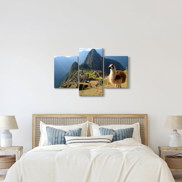 Kép - Láma és Machu Picchu (90x60 cm)