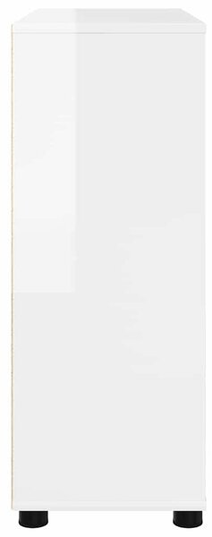 Tárolószekrény Magas Fényű Fehér 80 x 31 x 81 cm Faanyag