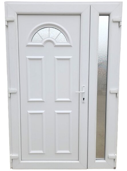 Terra -FL- Műanyag bejárati ajtó / fehér / 138x208 / NYITHATÓ OLDALLAL -