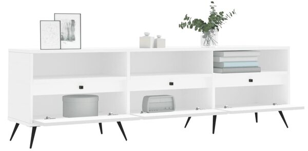 Fehér szerelt fa TV-szekrény 150 x 30 x 44,5 cm