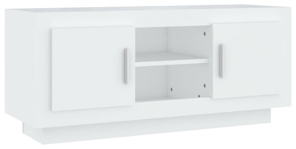 Fehér szerelt fa TV-szekrény 102 x 35 x 45 cm