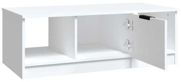 Fehér szerelt fa dohányzóasztal 102x50x36 cm