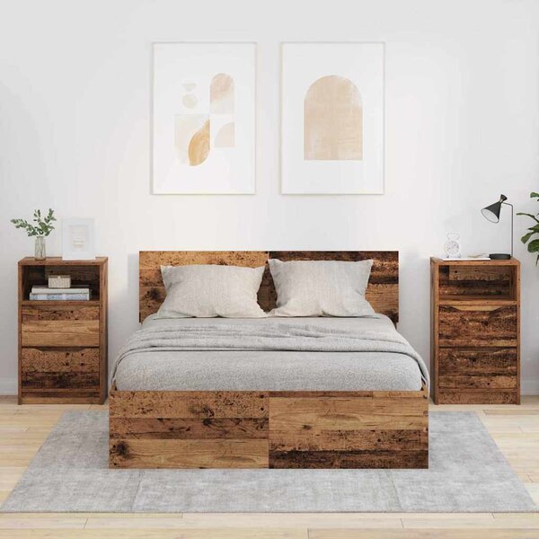 Éjjeliszekrények 2 db Öreg fa 40 x 30 x 467 cm Szerelt Fa