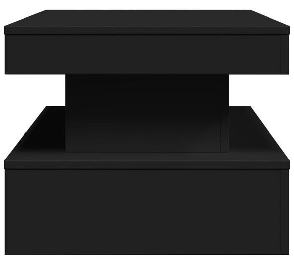Fekete dohányzóasztal LED-lámpákkal 90x50x40 cm