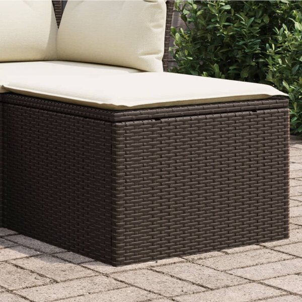 Barna polyrattan kerti szék párnával 55 x 55 x 37 cm