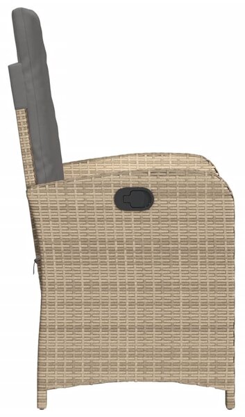 3 részes vegyes bézs polyrattan bisztrógarnitúra párnákkal