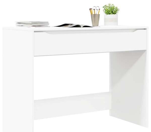 Asztal fiókkal tárolóval Fehér 100 x 50 x 78 cm Mérnöki fa