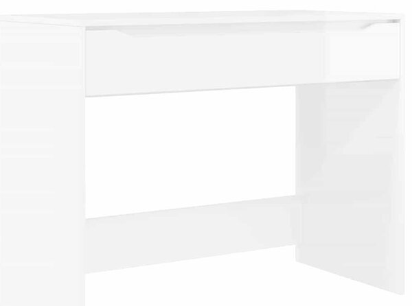 Asztal fiókkal Magas Fényű Fehér 100 x 50 x 78 cm Faanyag