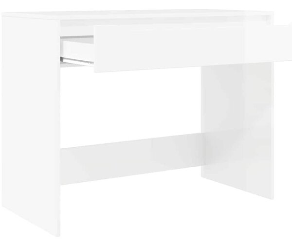 Asztal fiókkal Magas Fényű Fehér 100 x 50 x 78 cm Faanyag