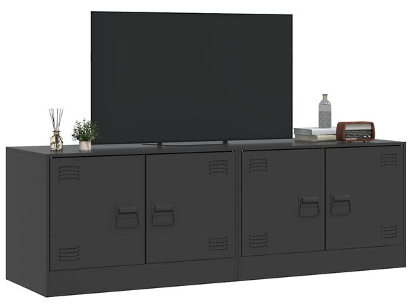 2 db fekete acél TV-szekrény 67 x 39 x 44 cm