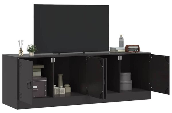 2 db fekete acél TV-szekrény 67 x 39 x 44 cm