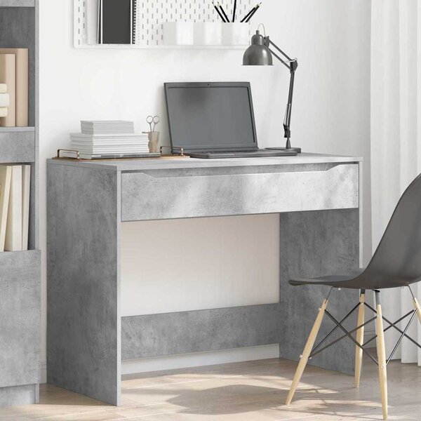 Asztal fiókkal Beton Szürke 100 x 50 x 78 cm Mérnöki fa