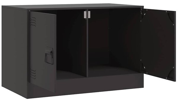 2 db fekete acél TV-szekrény 67 x 39 x 44 cm