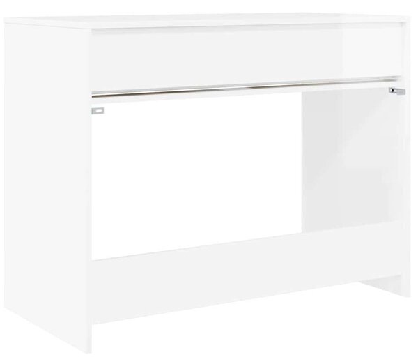Asztal fiókkal Magas Fényű Fehér 100 x 50 x 78 cm Faanyag