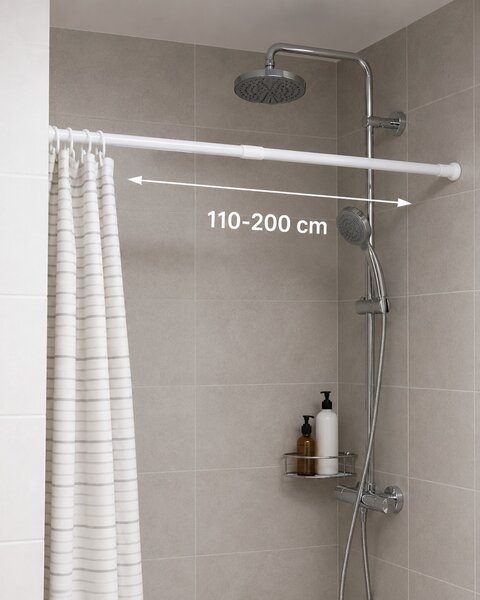 Zuhanyfüggönyrúd teleszkópos 110-200 cm
