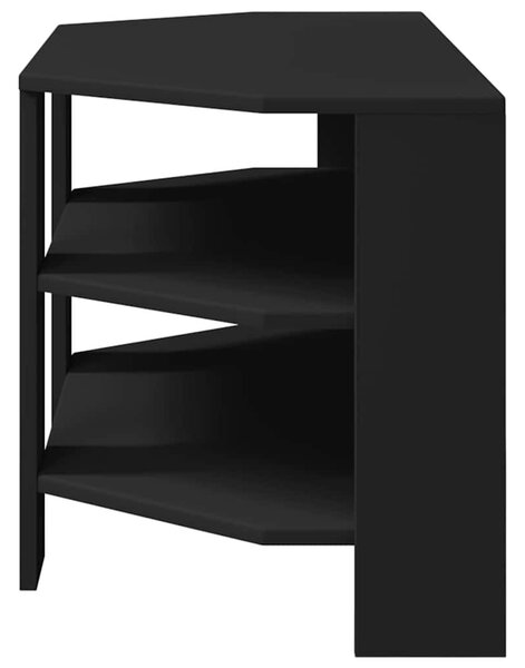 SarokTVSzekrény Fekete 102x40,5x45cm Faanyag