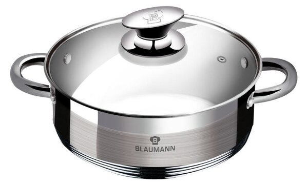 Blaumann Silver Jewellery rozsdamentes lábos üvegfedővel 28 cm 7 L indukciós