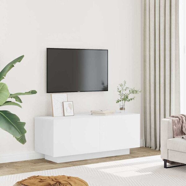 Fehér szerelt fa TV-szekrény 100 x 35 x 40 cm