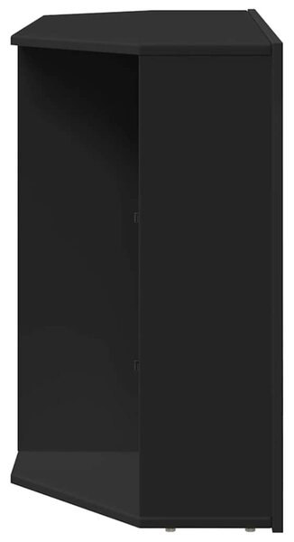 Sarok LED TV szekrény 100x40x68cm Fekete Szerelt Fa