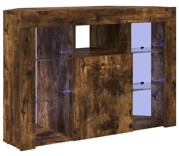 Sarok LED TV szekrény 100x40x68cm Füstölt tölgy Szerelt Fa