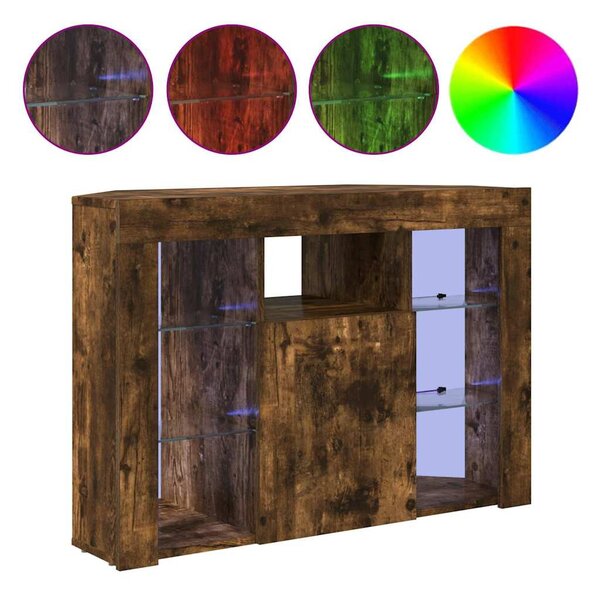 Sarok LED TV szekrény 100x40x68cm Füstölt tölgy Szerelt Fa