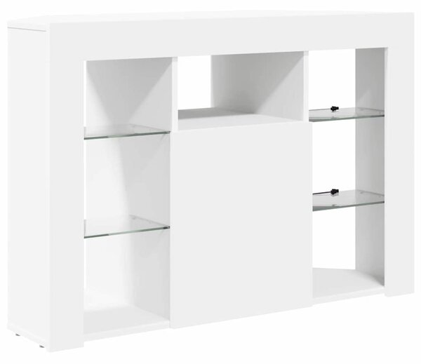 Sarok LED TV szekrény 100x40x68cm Fehér Szerelt Fa