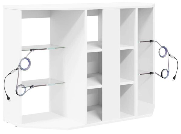 Sarok LED TV szekrény 100x40x68cm Fehér Szerelt Fa