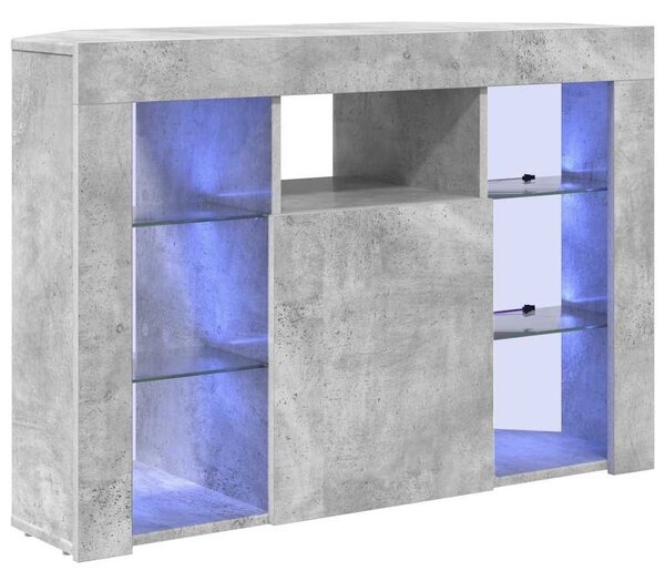 Sarok LED TV szekrény 100x40x68cm Beton Szürke Szerelt Fa
