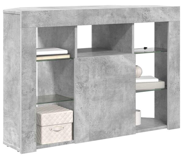 Sarok LED TV szekrény 100x40x68cm Beton Szürke Szerelt Fa
