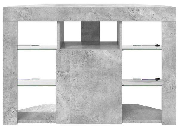 Sarok LED TV szekrény 100x40x68cm Beton Szürke Szerelt Fa