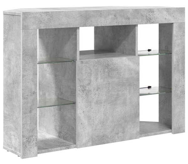 Sarok LED TV szekrény 100x40x68cm Beton Szürke Szerelt Fa
