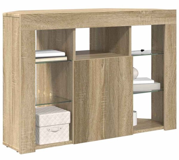 Sarok LED TV szekrény 100x40x68cm Sonoma tölgy Szerelt Fa