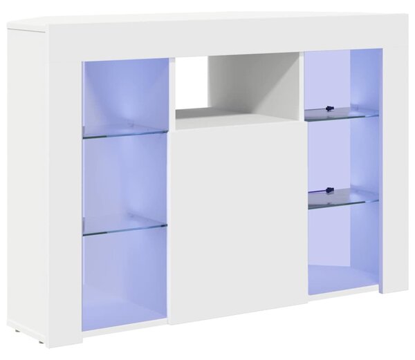 Sarok LED TV szekrény 100x40x68cm Fehér Szerelt Fa