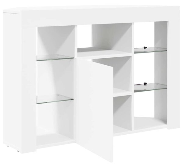 Sarok LED TV szekrény 100x40x68cm Fehér Szerelt Fa