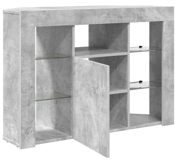 Sarok LED TV szekrény 100x40x68cm Beton Szürke Szerelt Fa