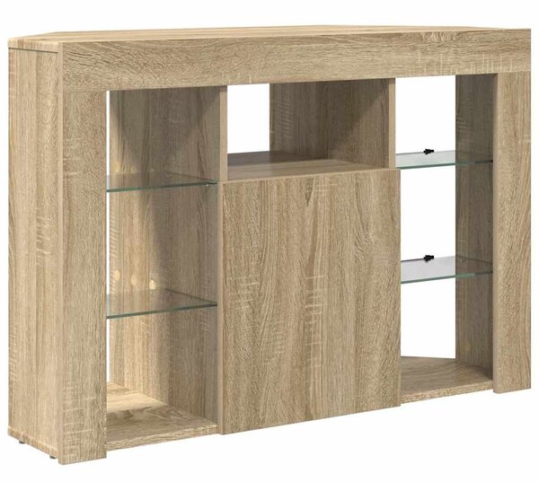 Sarok LED TV szekrény 100x40x68cm Sonoma tölgy Szerelt Fa