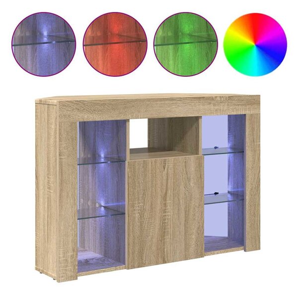 Sarok LED TV szekrény 100x40x68cm Sonoma tölgy Szerelt Fa