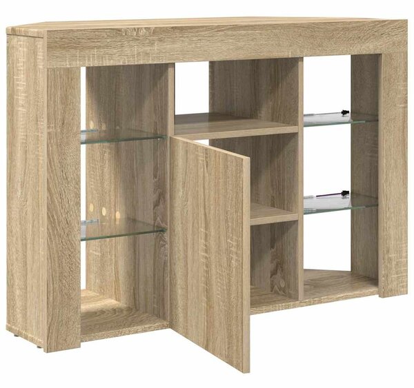 Sarok LED TV szekrény 100x40x68cm Sonoma tölgy Szerelt Fa