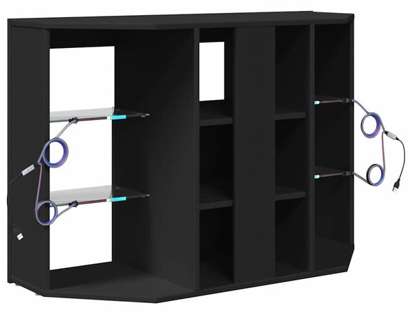Sarok LED TV szekrény 100x40x68cm Fekete Szerelt Fa