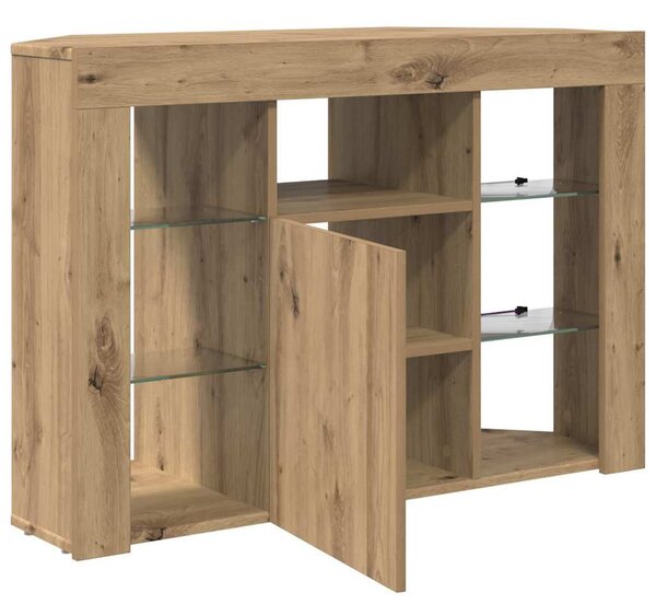 Sarok LED TV szekrény 100x40x68cm Artisan tölgy Szerelt Fa