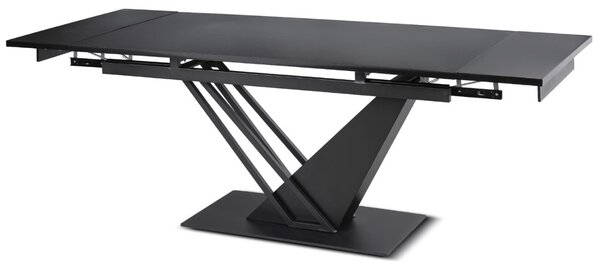 JAKS Bővíthető étkezőasztal fekete márványhatású MDF-lappal 160–220 cm REX