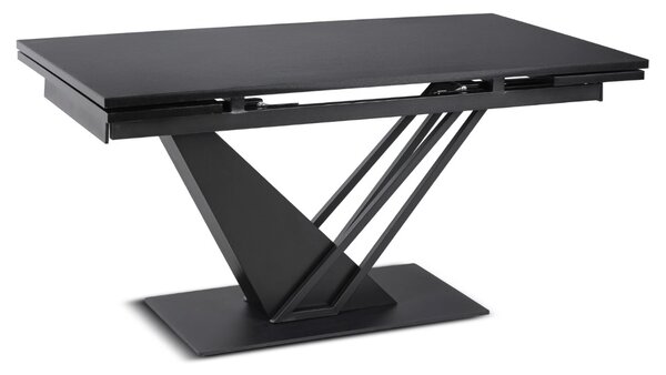 JAKS Bővíthető étkezőasztal fekete márványhatású MDF-lappal 160–220 cm REX