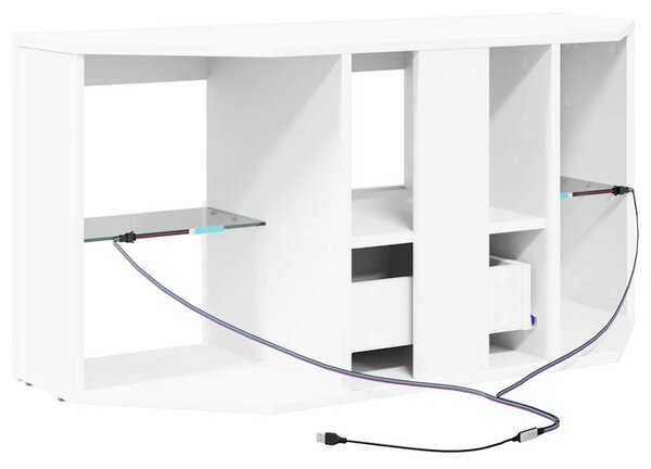 Sarok LED TV szekrény Fehér 100 x 40 x 50 cm Faanyag