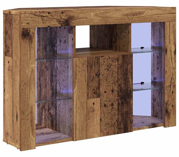 Sarok LED TV szekrény 100x40x68cm Öreg fa Szerelt Fa