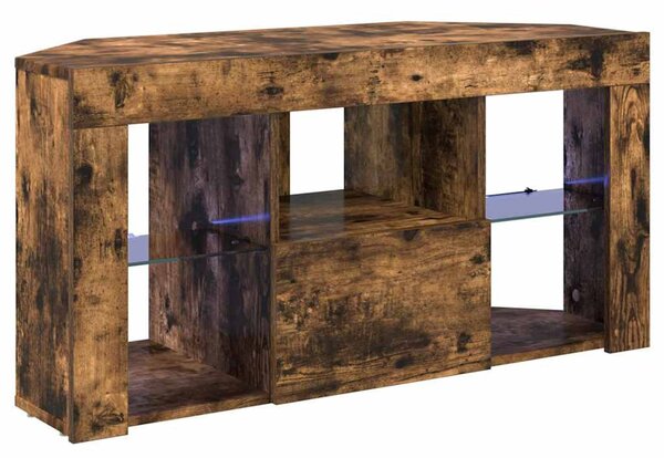 Sarok LED TV szekrény 100 x 40 x 50 cm Füstölt tölgy Szerelt Fa