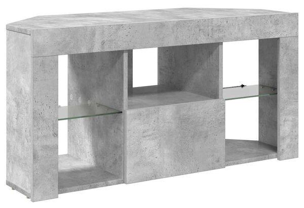 Sarok LED TV szekrény 100 x 40 x 50 cm Beton Szürke Szerelt Fa