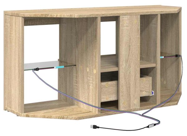 Sarok LED TV szekrény 100 x 40 x 50 cm Sonoma tölgy Szerelt Fa